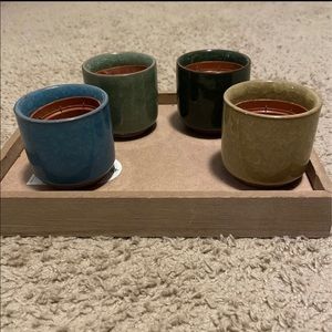 Set of 4 ceramic mini pots (set)